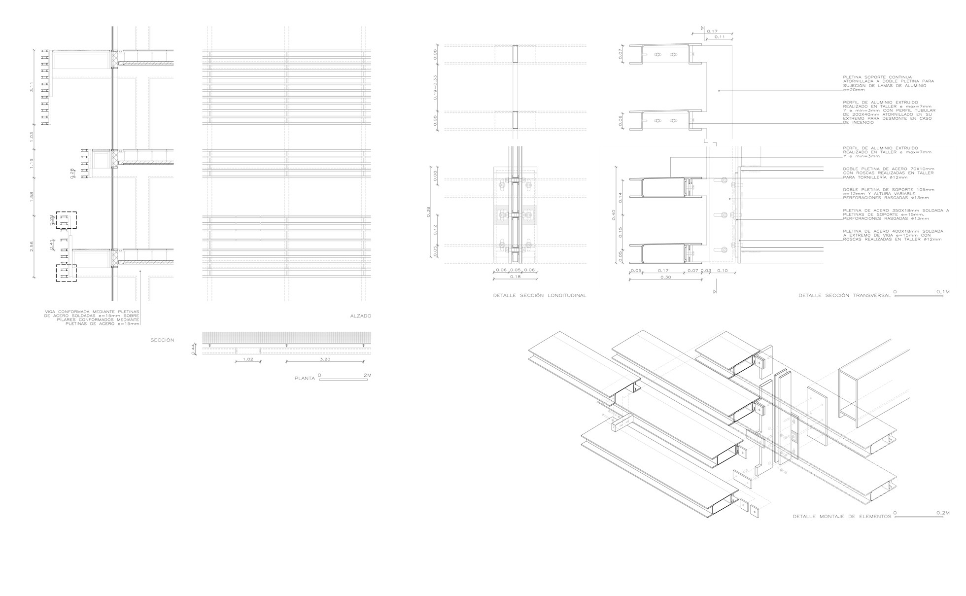 Protecció solar de lamel·les d'alumini