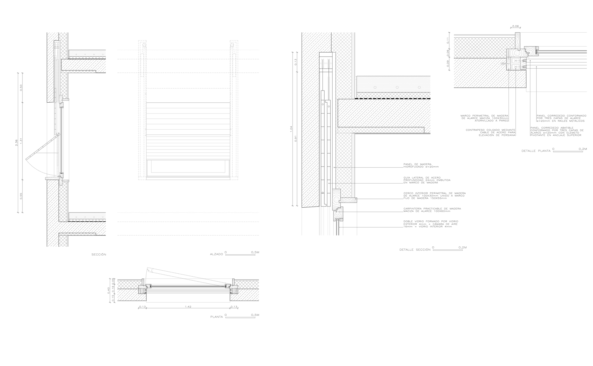 Persiana de fusta escamotejable