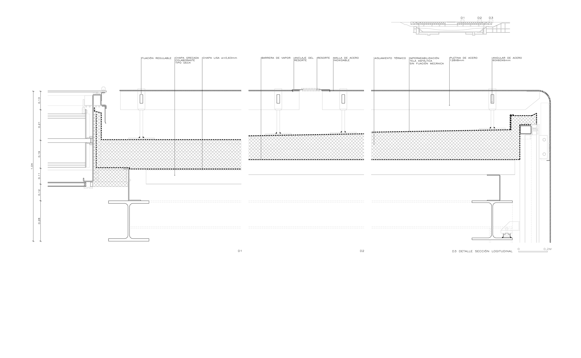 Coberta plana de malla d'acer