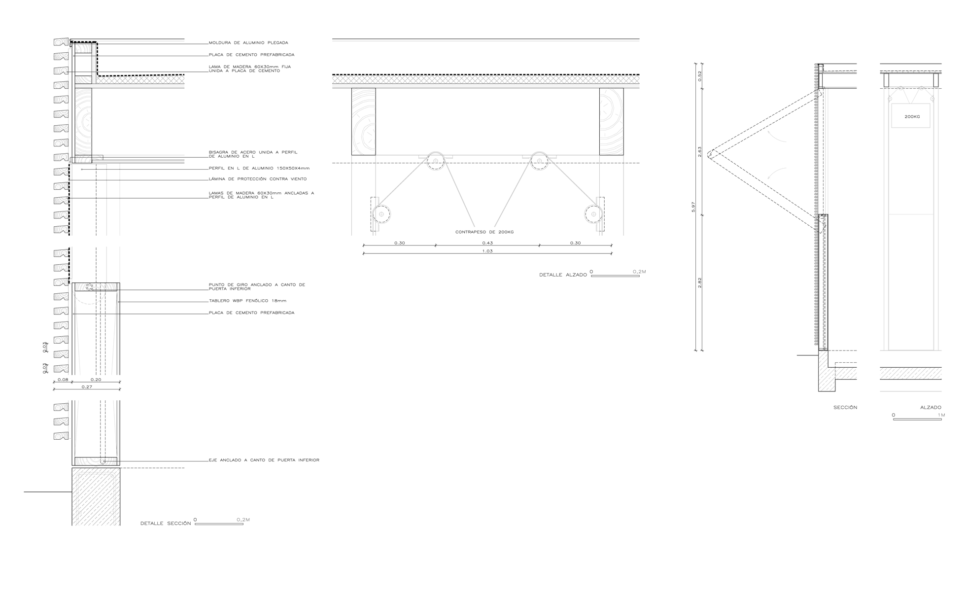 Façana de lamel·les de fusta plegables