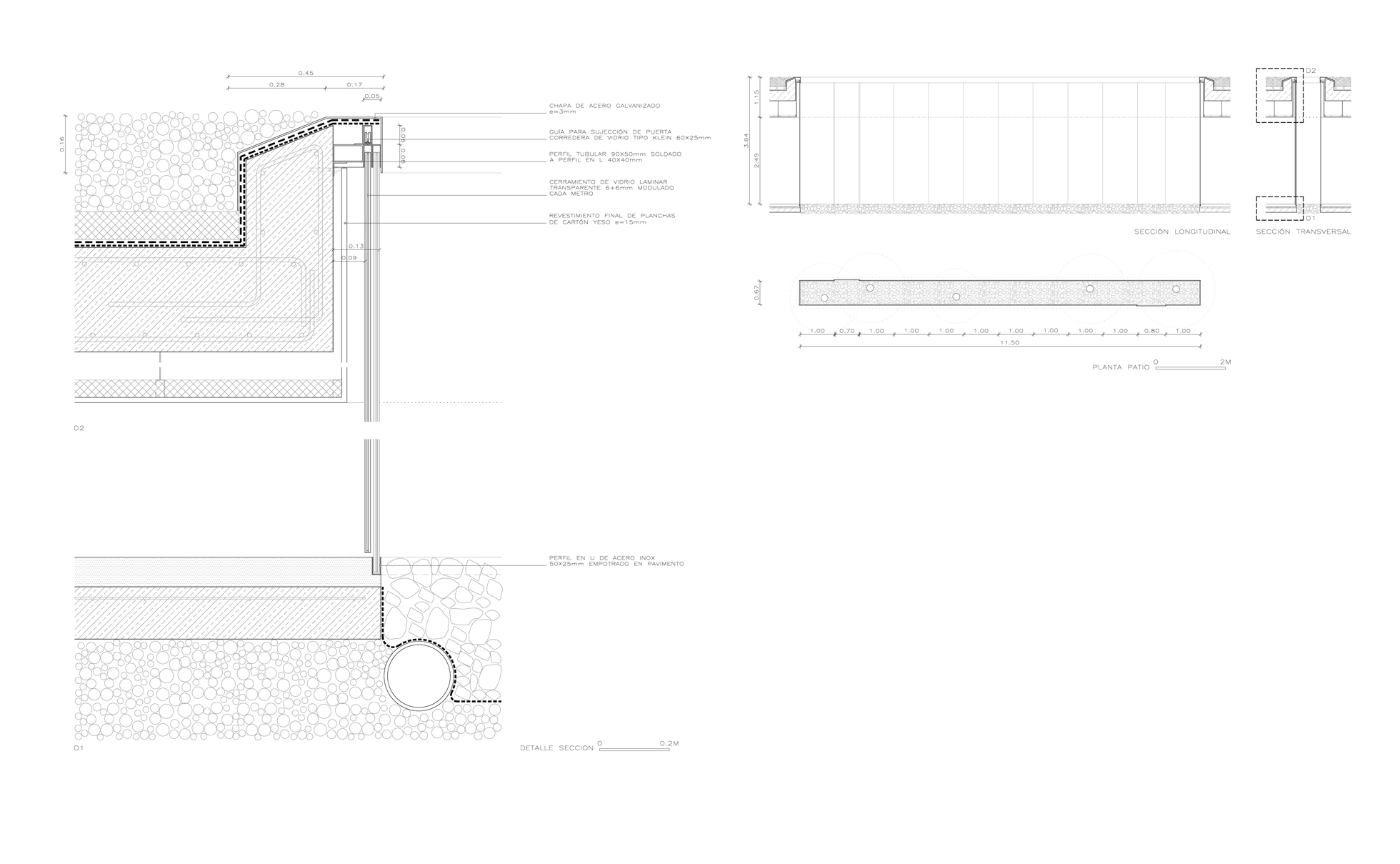 Tancament vidre en pati de llum