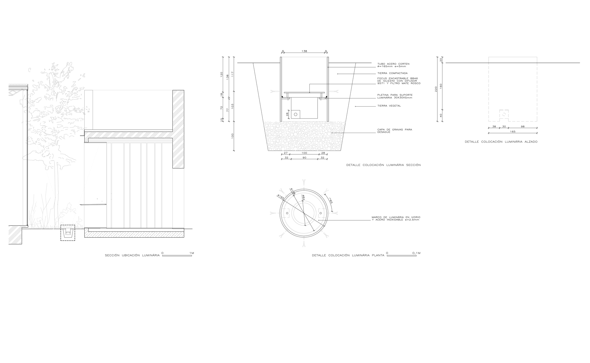 Lluminària encastada per jardí