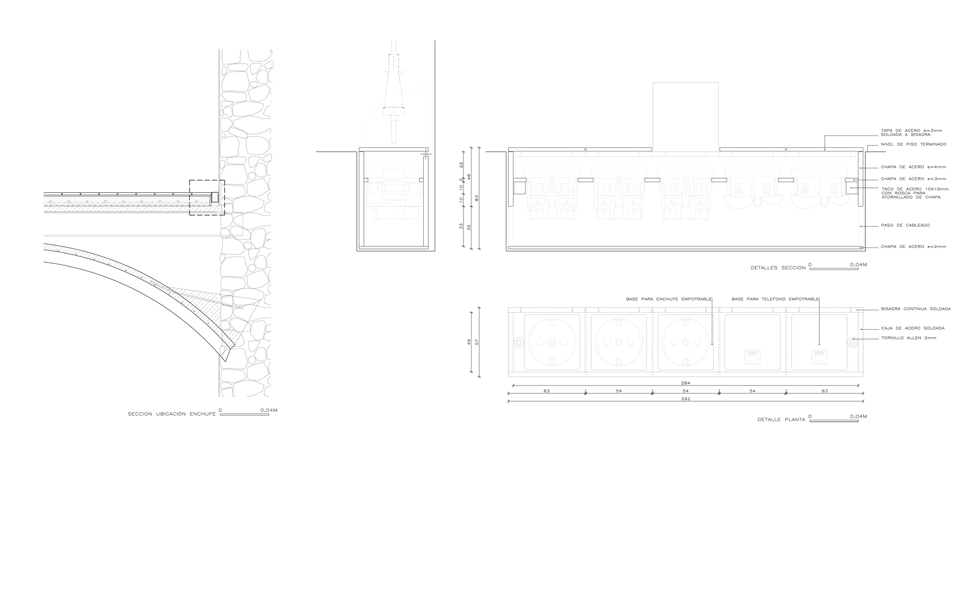 Endolls encastats en paviment